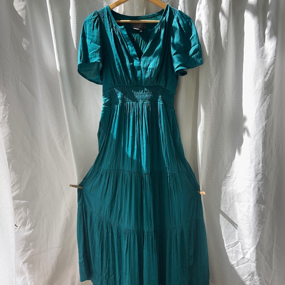 Anthropologie Dark Teal Dress XS